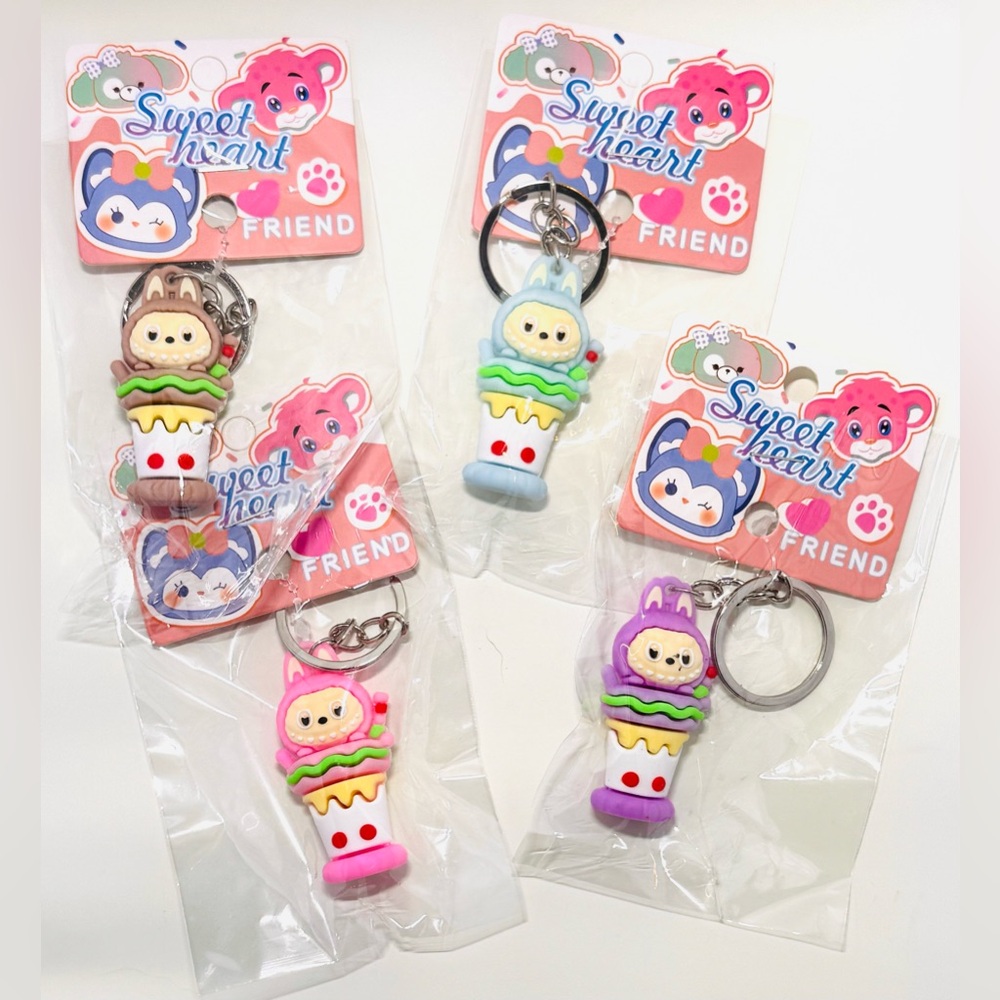 Sweetheart Friend Little Monster Labubu Keychains 4 colors NWT